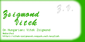 zsigmond vitek business card